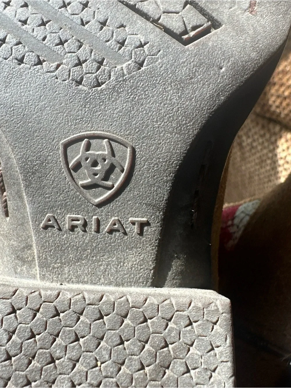 Kids Brown Suede Ariat Cowboy Boots with American Flag Shaft
